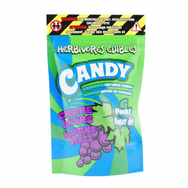 Herbivore THC Candies 150MG-Grape - Canna Care BC